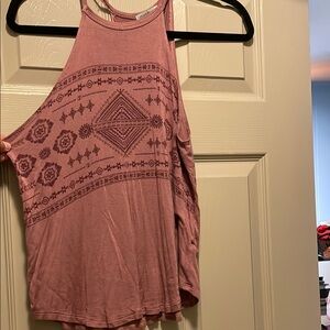 Charlotte Russe Pink Graphic Sleeveless Tank Top